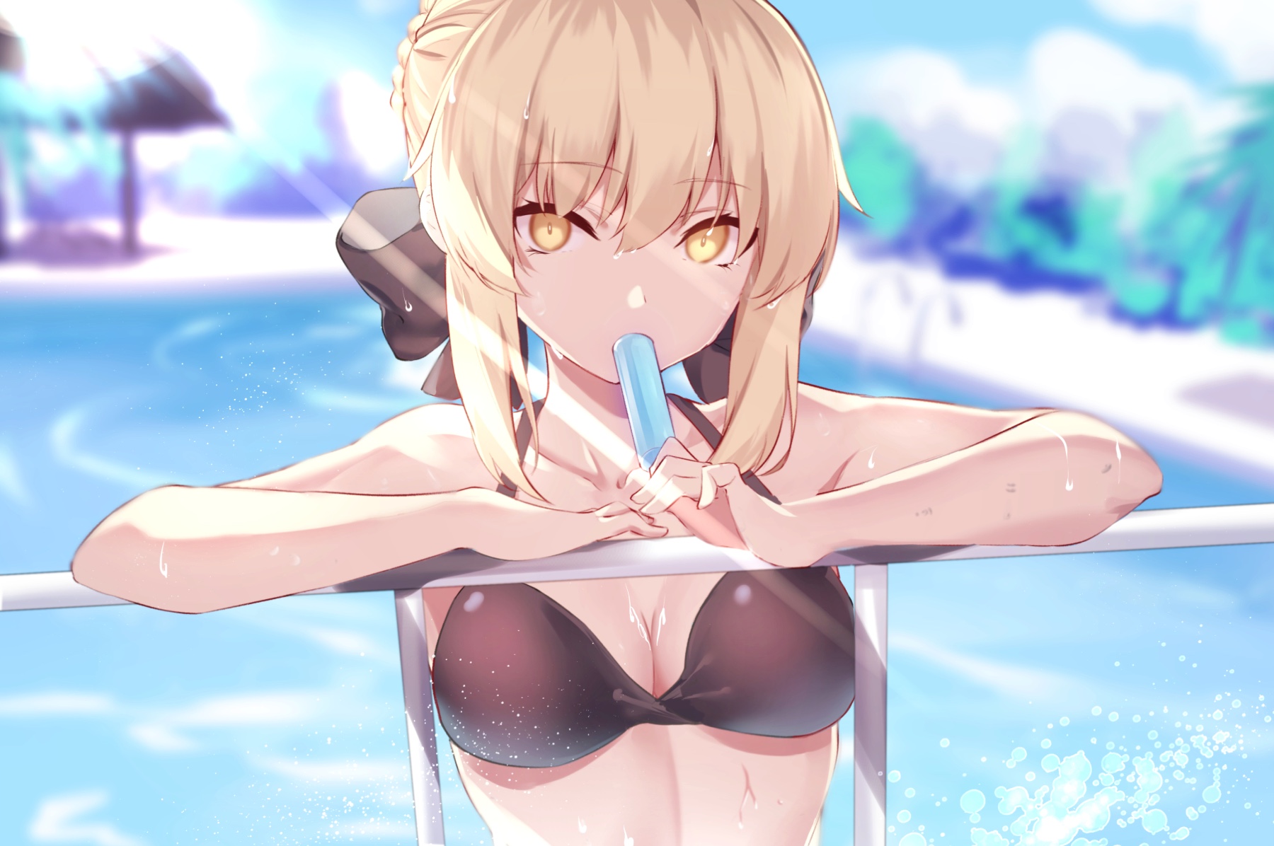 Spider Apple Fate Grand Order Saber Saber Alter Bikini Top Cleavage